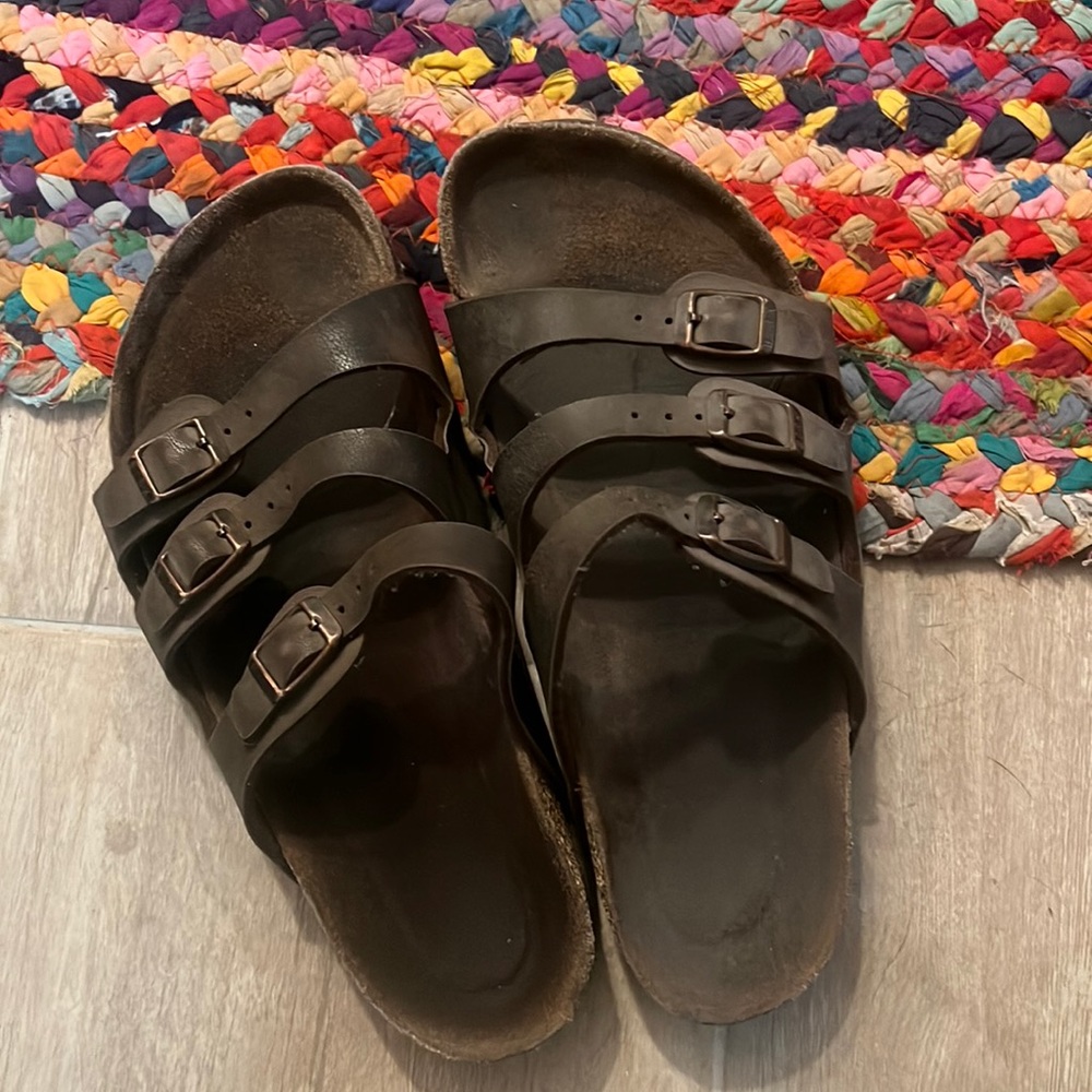 Well worn Birkenstock sandals